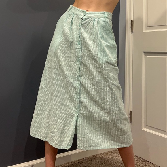 Vintage Bedford Fair Striped Button Down Midi Dress - Picture 6 of 16